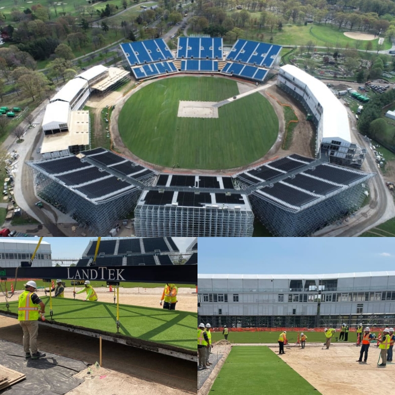 A total of 10 pitches arrived at the New York venue ahead of the first match at the ground between Sri Lanka and South Africa on 3 June, with work having already commenced on the installation of the pitches that have been prepared in Florida by Adelaide Oval Turf Solutions