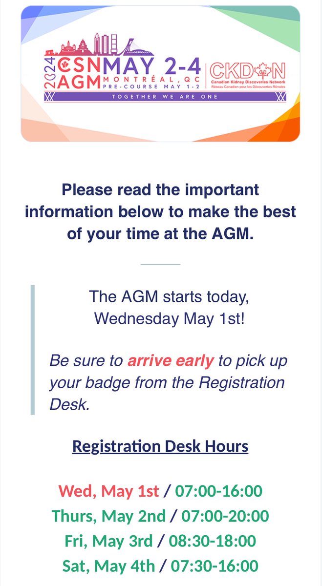 Registration will open today! Make sure to download the #CSNAGM app, details at link agm.csnscn.ca/app/