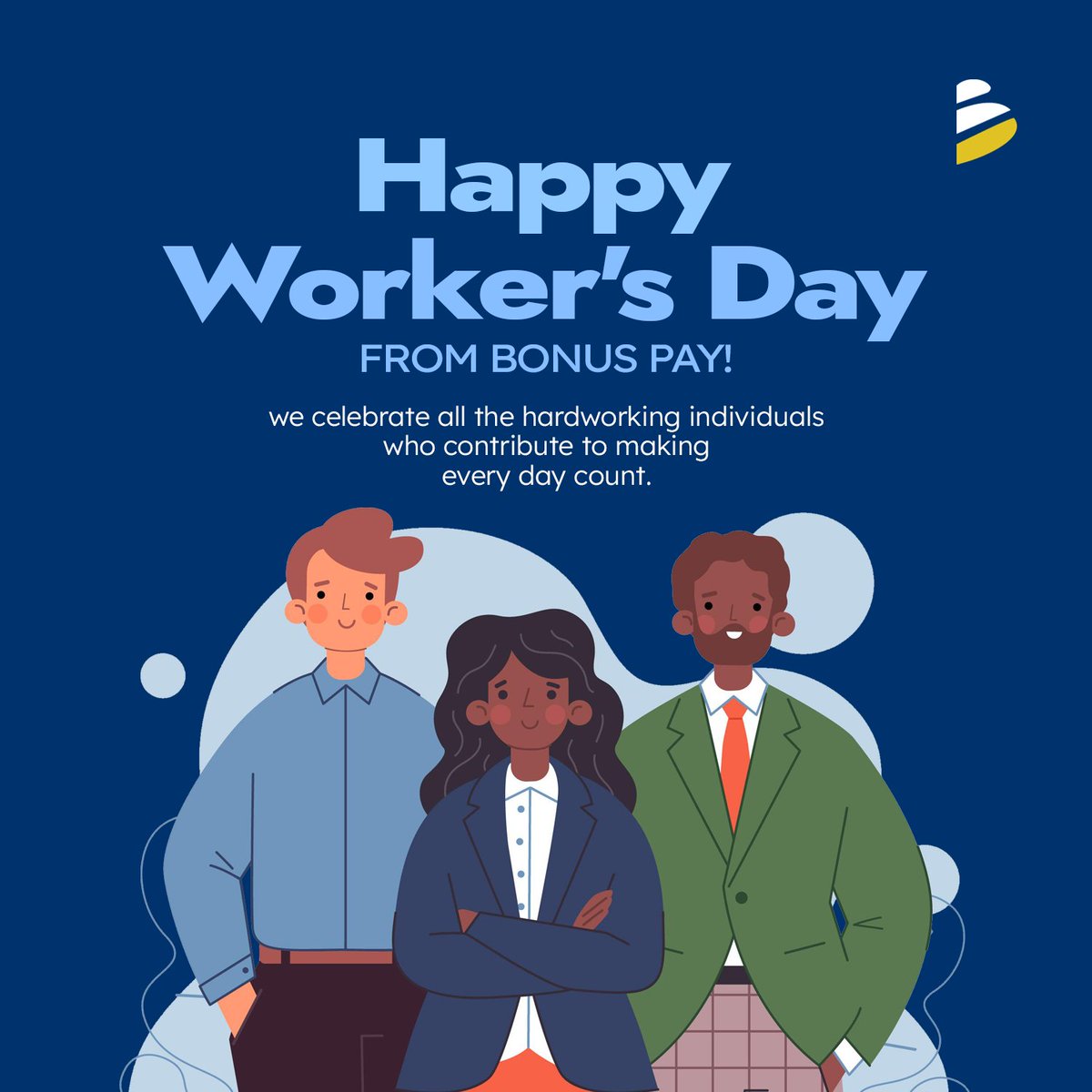 usebpayex's tweet photo. Today, we celebrate all the hardworking individuals who contribute to making every day count.
Keep shining bright with Bonus Pay by your side.
#workerday #bonuspay #happynewmonth https://t.co/XlY3hY9u5R