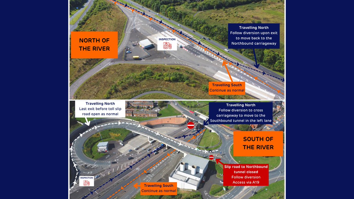 CUSTOMER NOTICE ℹ️ Upcoming Northbound Tunnel Weekend Closure. Bi-directional Diversion in Place. The Northbound Tyne Tunnel is set to be closed from 8PM Friday 3rd May to 6AM Tuesday 7th May 2024 for scheduled maintenance works. Find out more here: tt2.co.uk/northbound-wor…