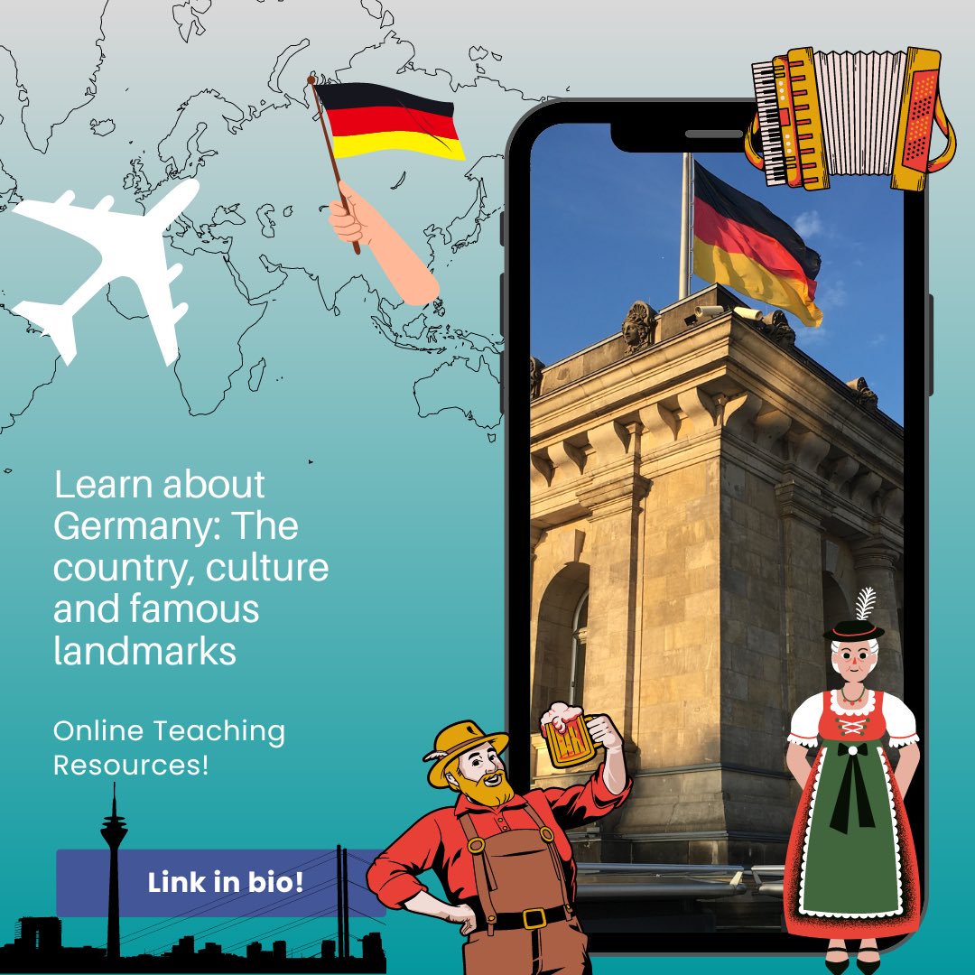 🇩🇪 Dive into Germany's rich culture and history with our comprehensive lesson presentation! From famous landmarks to the vibrant people and places, discover it all in our teaching resource. Link in bio! #Germany #Education #TeachingResources