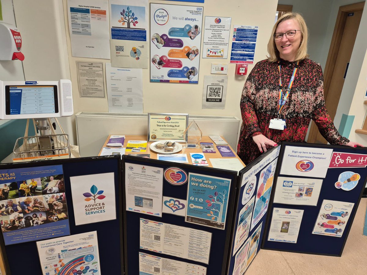 This morning we at Ripley Hospital, showcasing our Patient Experience, Advice and Support Services! Come and chat if you see us! We’ll be until around 11am approx #PatientExperienceWeek