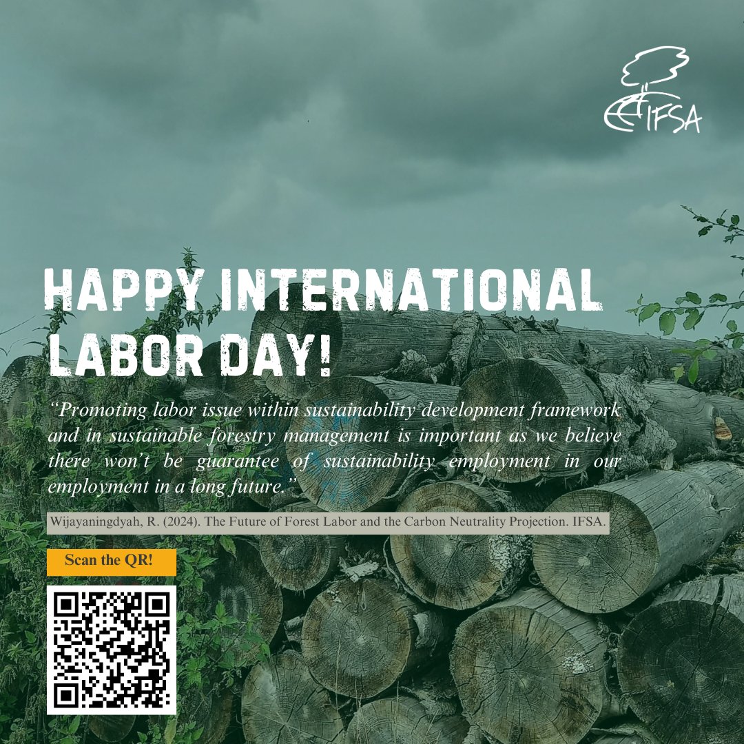 To create 'A World that Appreciates Forest', we need everyone hand, to be together to create a better world where everyone can work safely while positively contributing to the society. Learn more about Wijaningdyah presentation by scanning the QR above! #LaborDay #ifsadotnet