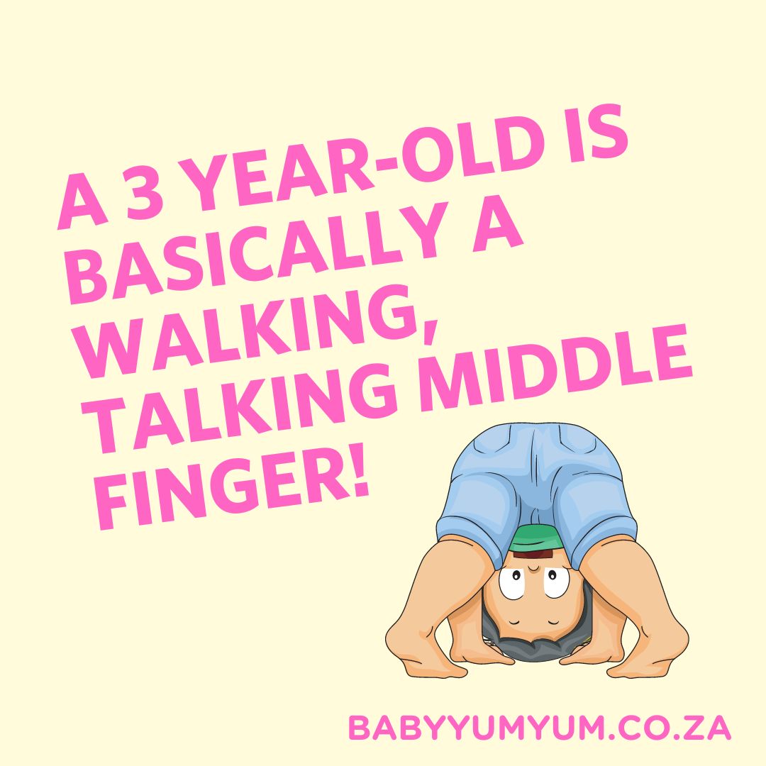 Is your 3-year-old basically a walking, talking middle finger? 😅 Embrace the chaos and share your funny toddler stories with us! Read more relatable parenting content on BYY. #ParentingHumor #ToddlerLife #BabyYumYum #BYY