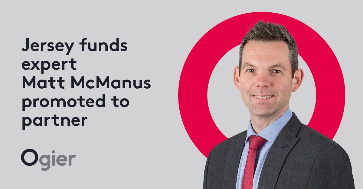 We're thrilled to announce that funds and regulatory specialist Matt McManus has been promoted to partner in Ogier's top tier funds team in Jersey: loom.ly/Pv4Cm68 #BeExtroadinary #BeYou #Regulatory #Funds #Jersey