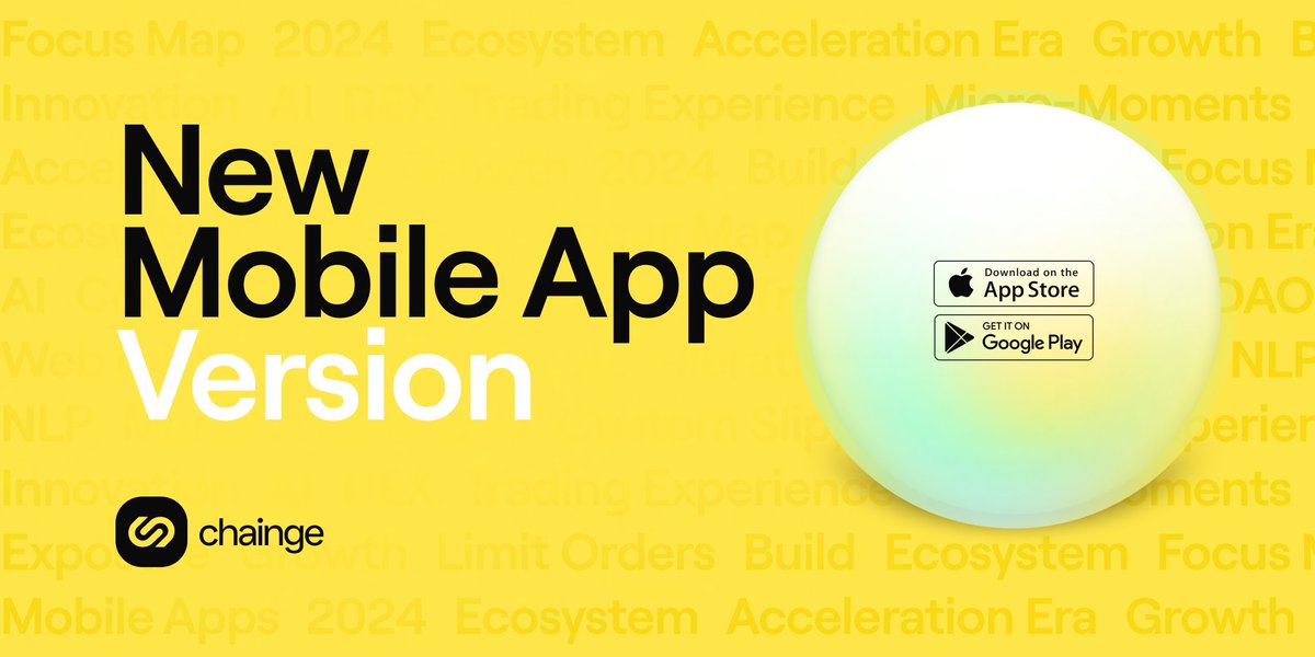 📱 A new version of the Chainge Mobile app is live on the Play Store and App Store! Updates: - 3 newly integrated chains - Cross-chain infra revamped - Minor bugs fixed ⚠️ Please proceed with the update or uninstall & reinstall the latest store version