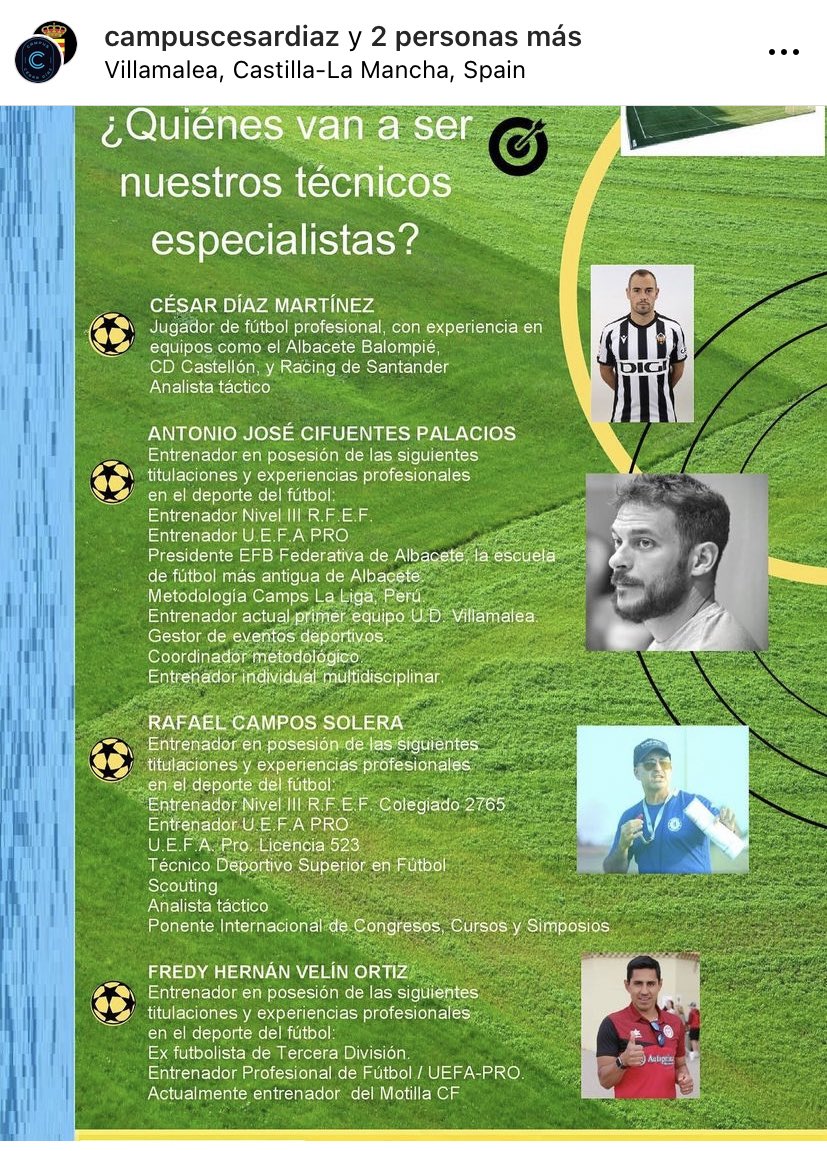 No me apunto porque me paso varios años.

 Primer campus de <a href="/CesarDiaz_11/">César Díaz</a> en Villamalea