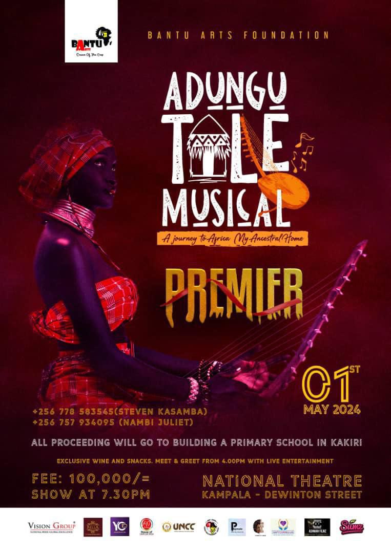 Uganda National Cultural Centre (@uncc_ug) on Twitter photo HAPPY NEW MONTH OF MAY & HAPPY INTERNATIONAL LABOR DAY
We start off MAY today in power with a Theatrical Production titled #AdunguTaleMusic by <a href="/BantuArts/">Bantu Arts</a>
Premieres tonight 7:30PM running for the next 6 DAYS until Monday 6th May with 9 Shows.
More Details 👇 HAPPY NEW MONTH OF MAY & HAPPY INTERNATIONAL LABOR DAY
We start off MAY today in power with a Theatrical Production titled #AdunguTaleMusic by <a href="/BantuArts/">Bantu Arts</a>
Premieres tonight 7:30PM running for the next 6 DAYS until Monday 6th May with 9 Shows.
More Details 👇