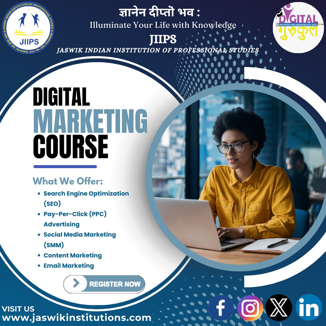 Master Digital Marketing: Enroll in Our Comprehensive Course Today! Limited Seats Available. #jaswikindianinstitutionofprofessionalstudies #DigitalMarketing #OnlineCourse #MarketingStrategy #SocialMediaMarketing #SEO #ContentMarketing #DigitalSkills