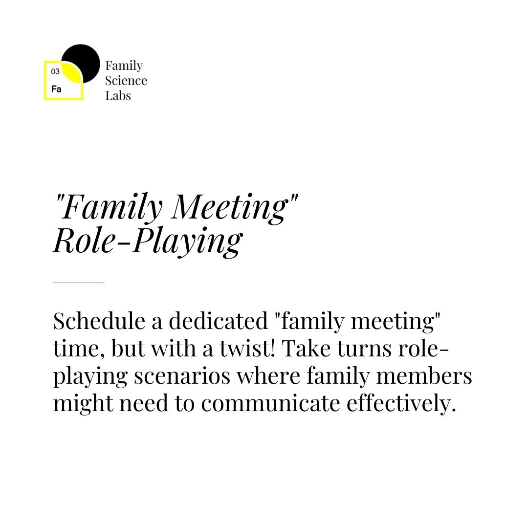 Level up your family problem-solving! Here are two creative ways to boost communication and find solutions together.
#LMSL #LifeManagementScienceLabs #LifeManagementScience #FamilyScienceLabs #Practices #CommunicationSkills #HealthyConflict  #StrongerRelationships