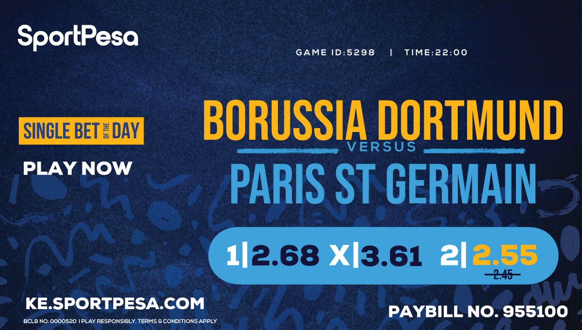 BVB and PSG will meet again in this season's #UCL semi-finals, with the stakes higher than ever before!!💥 BVB ama PSG, nani atatamba?👀 ODDS ziko BOOSTED, BET HAPA📲 spp.ke/BVB-vs-PSG #ShindaMoreNaSportPesa