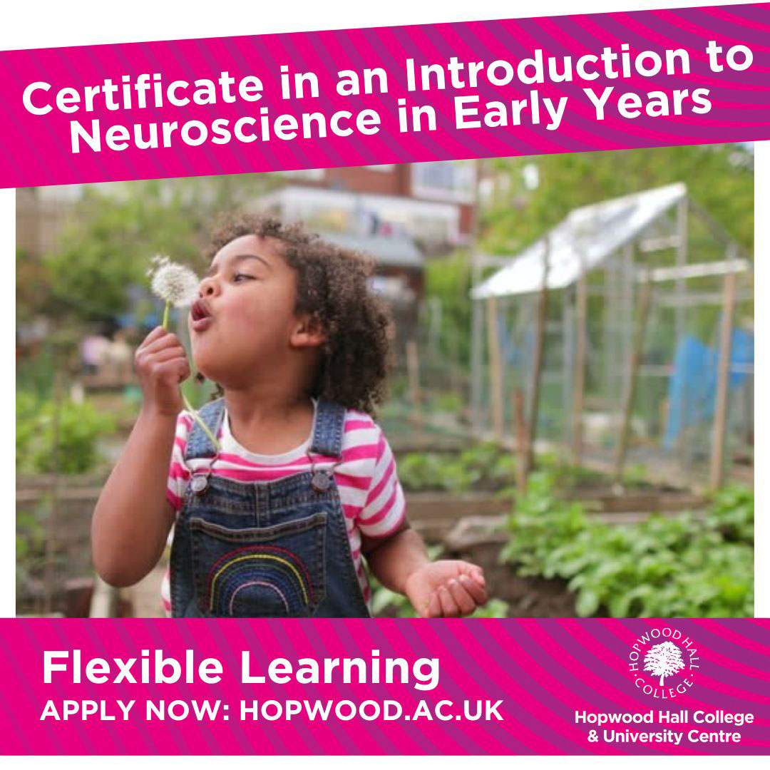 Interested in working in the Early Years sector? Our fully-funded Award in an Introduction to Neuroscience in Early Years course provides information on the early development of children's brains from birth to age 7. For more details and to apply, visit:ow.ly/E34S50Rtcmj