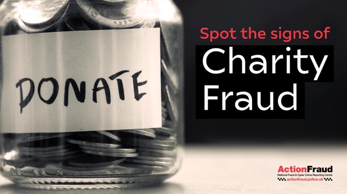 RT @ActionFraudUK: Learn to spot the signs of charity fraud before donating. That way you can be certain you give to those who deserve it. See: actionfraud.police.uk/charityfraud