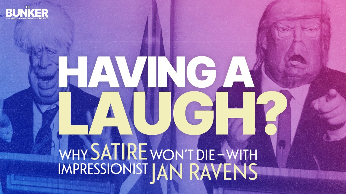Could a boring political landscape kill political comedy? Master impressionist @thatjanravens joins @Nndroid in The Bunker to discuss the future of satire. Listen here: listen.podmasters.uk/BNKR240501Sati…