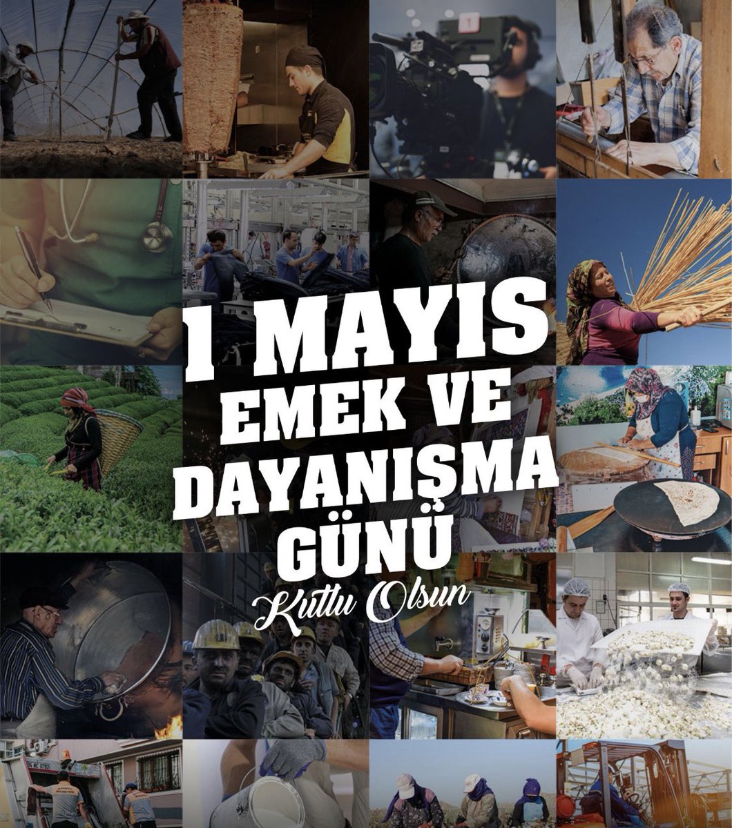 Ülkemizin kalkınmasına emek ve alın teriyle katkıda bulunan işçi kardeşlerimin #1Mayıs Emek ve Dayanışma Günü’nü tebrik ediyorum. @aysekesir @abdulhamitgul @FatmaSahin @mtahmazoglu @avmehmettiryaki