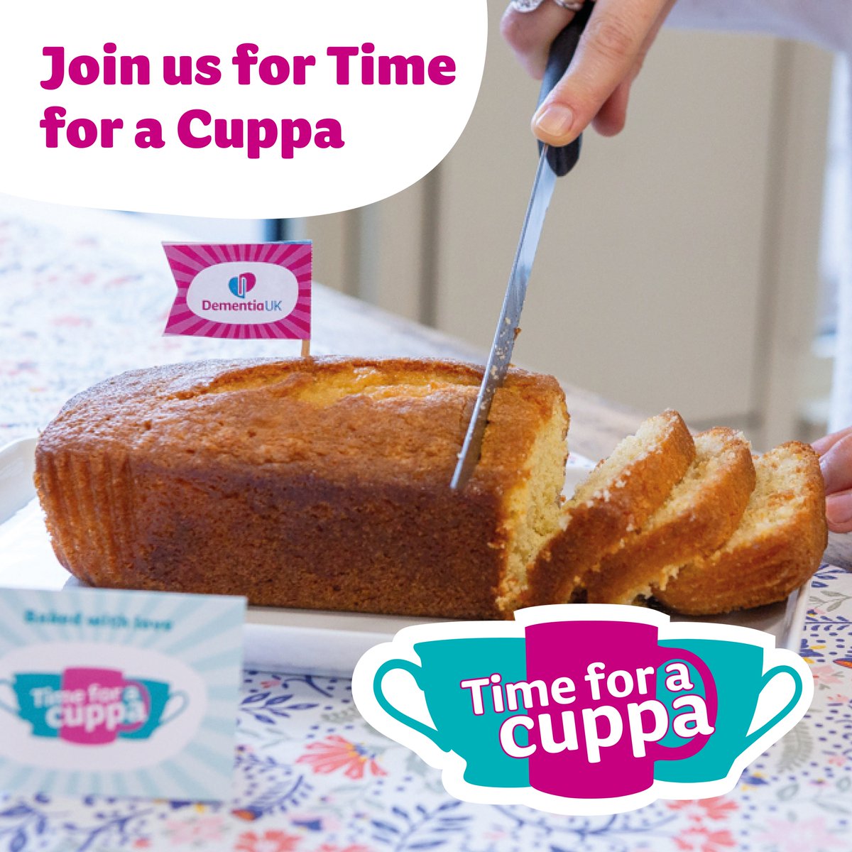 Join us for #TimeForACuppa Week! ☕

By the time you've boiled your kettle, someone new develops dementia. Let's support @DementiaUK & make, bake & brew to raise vital funds for families facing dementia. 

Every cuppa counts!