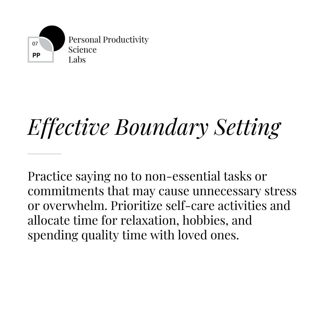 Boost your productivity and well-being with these stress-busting strategies! Incorporate mindfulness, physical activity, effective time management, and boundary setting into your routine to reduce stress and enhance focus.
#LMSL #PersonalProductivityScienceLabs #Practices