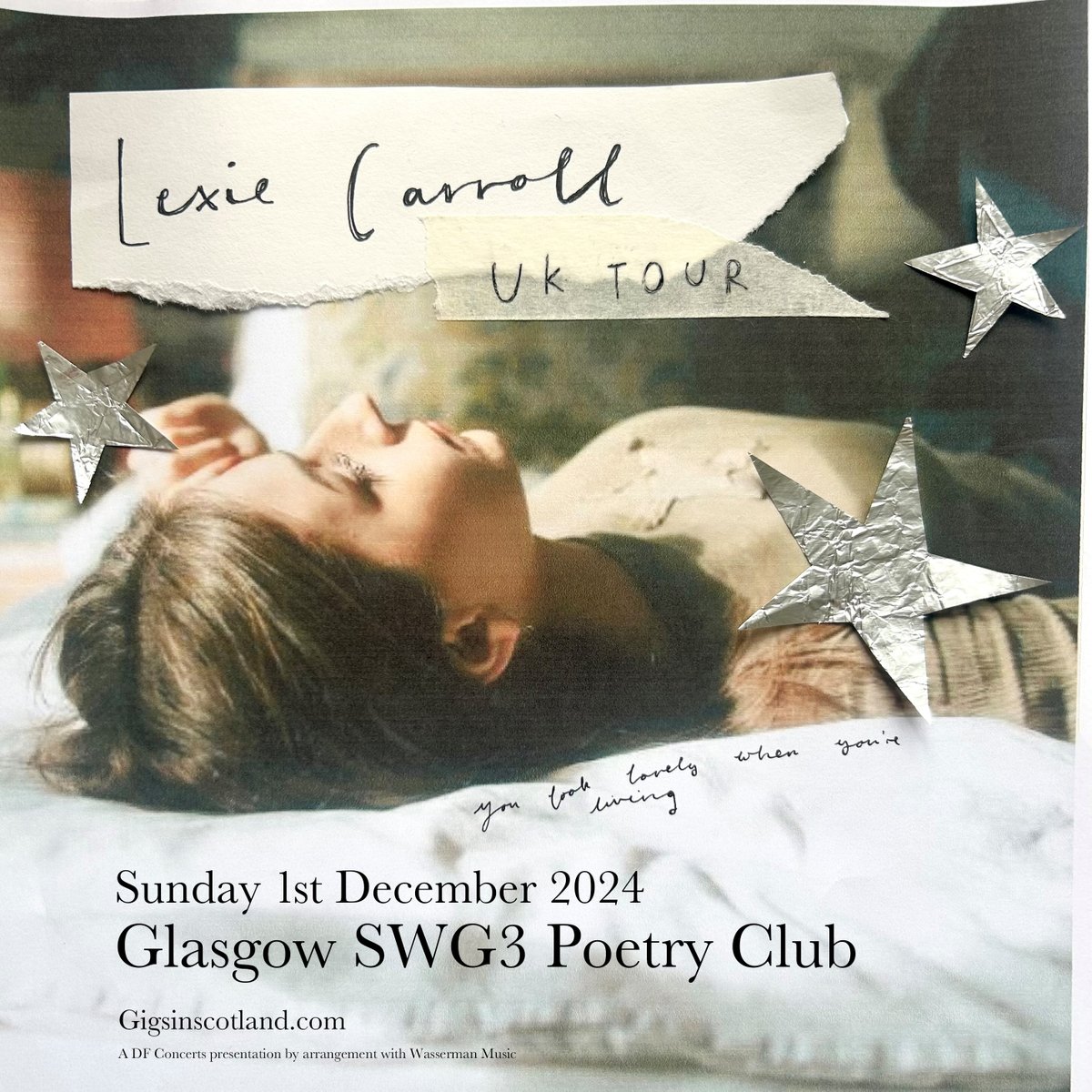 JUST ANNOUNCED 🚨» @lexiecarroll_ @PoetryGlasgow | 1st December 2024 MORE INFO ⇾ gigss.co/lexie-carroll