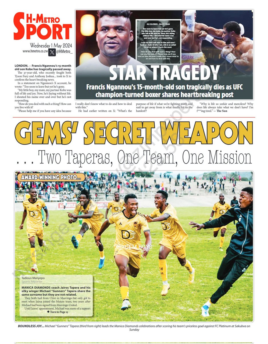 #BACKPAGE 

GEMS' SECRET WEAPON 

...Two Taperas, One Team, One Mission 

hmetro.co.zw/gems-secret-we…