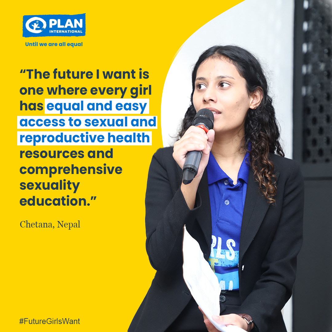 “Governments and leaders must give priority to comprehensive sexuality education, ensure accessible healthcare, and enforce laws safeguarding girls' rights” says Chetana, 20, Nepal #FutureGirlsWant #ICPD30