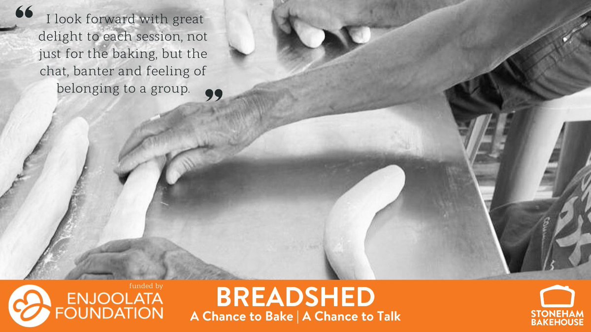 We've got our latest #BreadShed session this morning, and we're really pleased to say that the project has received a grant from @enjoolataf. A big thank you to them for supporting  this, and enabling us to support people's wellbeing through breadmaking.