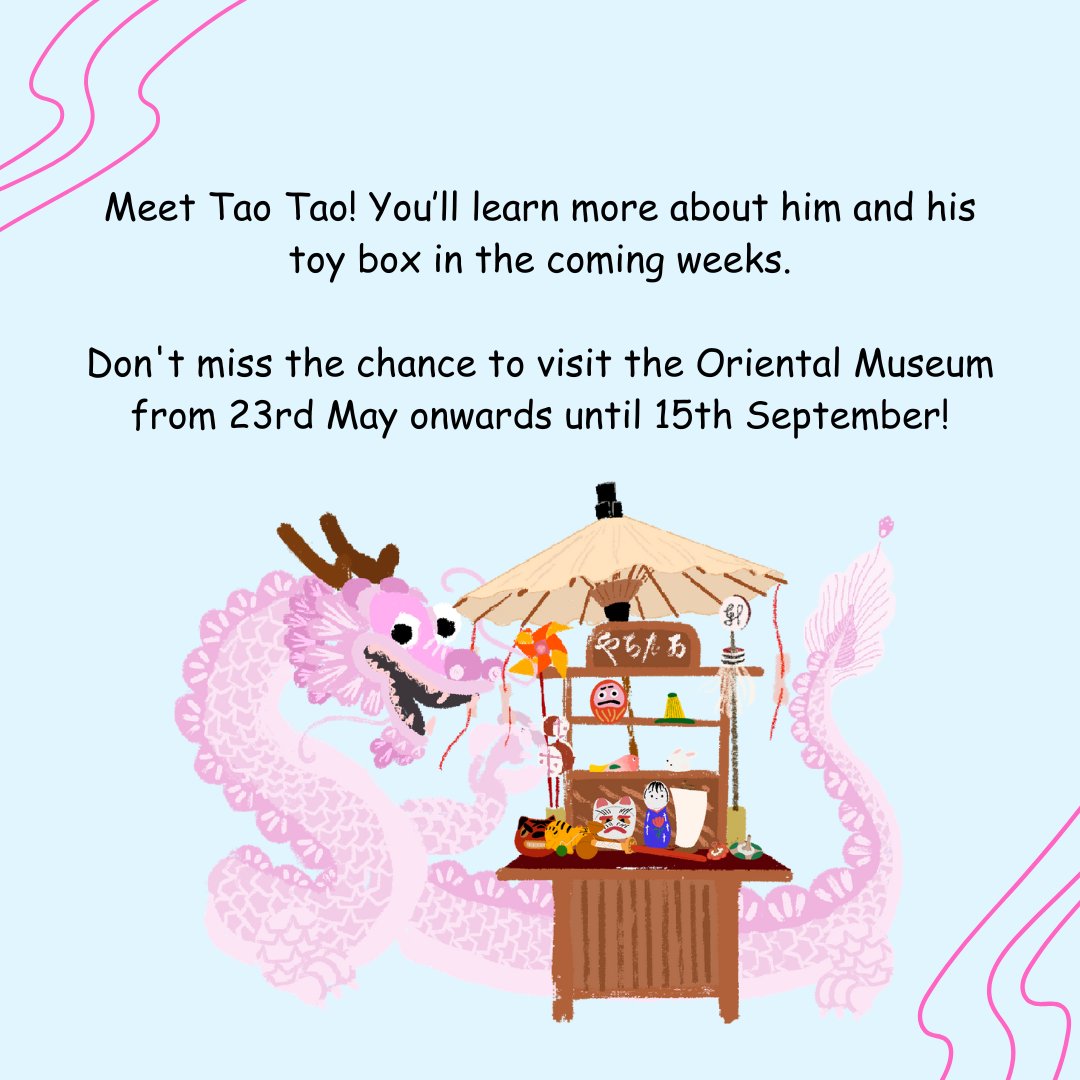 Tao Tao, the pink Loong also known as a dragon in English, is the mascot for the upcoming toys and games exhibition at the Oriental Museum. The exhibition will open on May 23rd and will be on display at the museum until 15th September 2024.