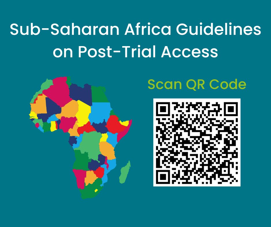 Access Africa has released the first draft of the Sub-Saharan Africa guidelines on post-trial access. Leave your comment via the QR code below or by clicking here: docs.google.com/document/d/161… For more information on the project: med.uio.no/helsam/english… @EmbassySci @AccessAfricaPTA