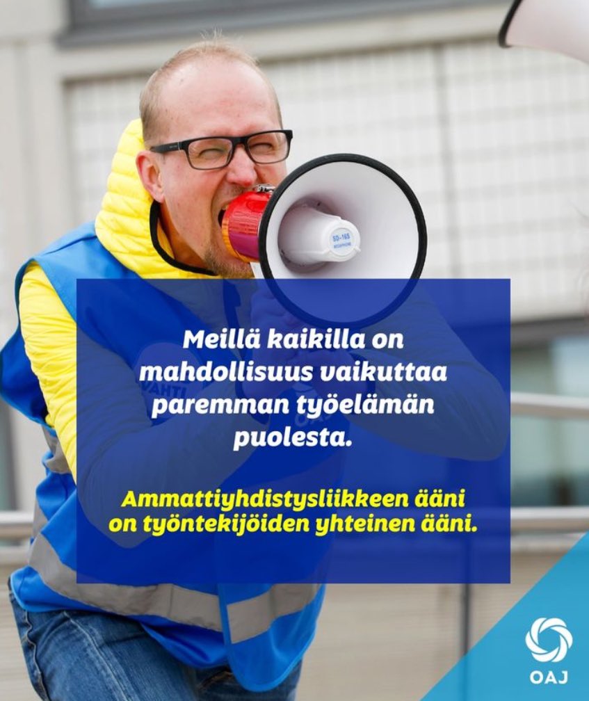 Työntekijöiden oikeudet eivät ole itsestäänselvyys, vaan ne vaativat jatkuvaa puolustamista 📣. Viimekädessä työntekijöitä puolustavat vain ammattiliitot. Hyvää vappua 🎈. @oajry #oajkannattaa #oajvaikuttaa #oajneuvottelee #vappu