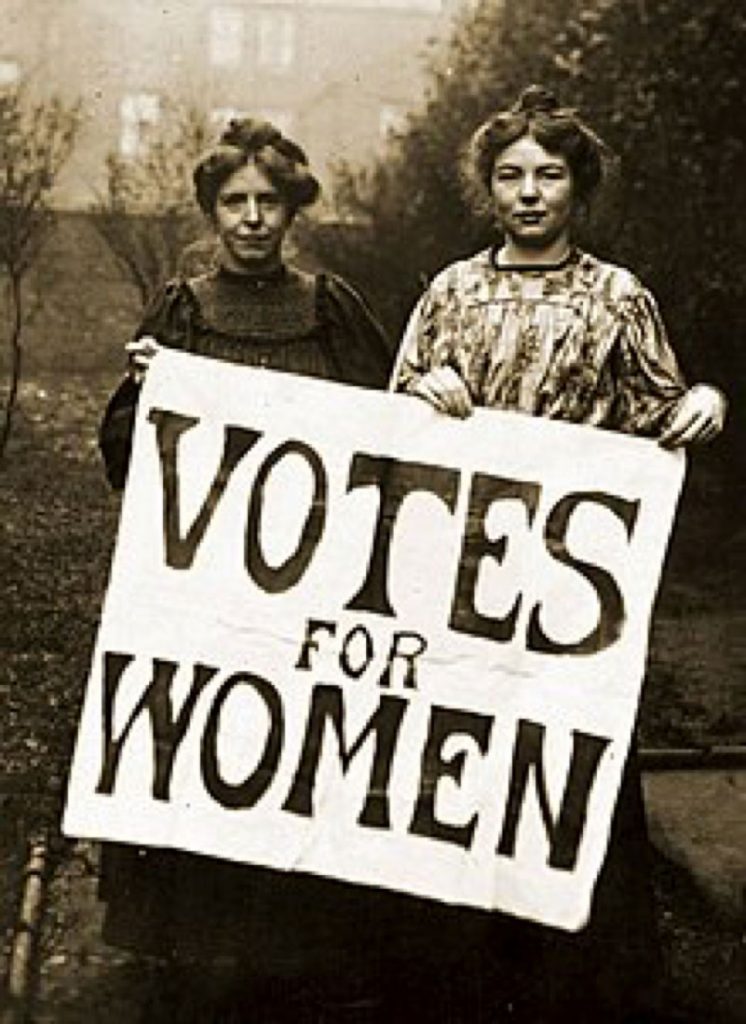 It's local election day and there is still time to vote at your local polling station which closes at 10pm. Don't forget to take your photo ID! Photo shows Annie Kenney (L) and Christabel Pankhurst (R) holding up a Votes for Women banner.