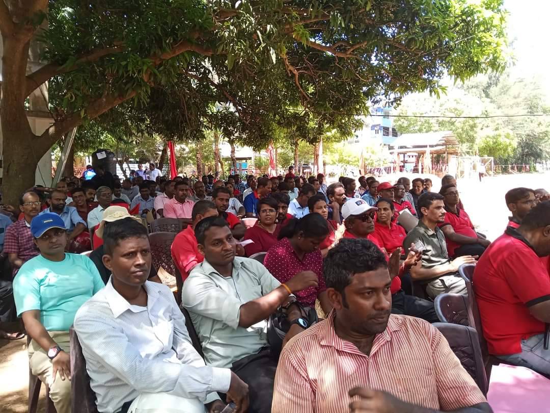 Ceylon Teachers Union led by Joseph Stalin held their #InternationalWorkersDay rally in #Jaffna with demands including a political solution to #SriLanka's ethnic problem, removing oppressive laws and getting rid of the new education framework devised without consulting educators