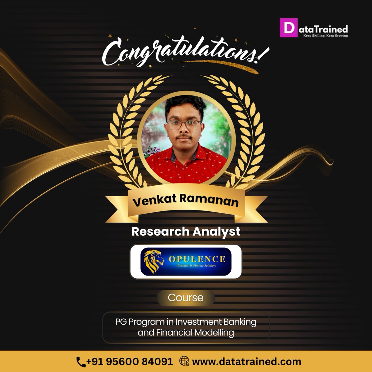 data_trained's tweet image. ☑️𝐂𝐨𝐧𝐠𝐫𝐚𝐭𝐬 𝐕𝐞𝐧𝐤𝐚𝐭 𝐑𝐚𝐦𝐚𝐧𝐚𝐧 𝐨𝐧 𝐲𝐨𝐮𝐫 𝐧𝐞𝐰 𝐣𝐨𝐛 !!
☑️Many congratulations 𝐕𝐞𝐧𝐤𝐚𝐭 𝐑𝐚𝐦𝐚𝐧𝐚𝐧.
☑️You earned it, and it's great to see that your effort finally paid off !!
☑️𝐄𝐧𝐫𝐨𝐥𝐥 𝐧𝐨𝐰 : bit.ly/3ygbrI0
#DataTrainedplacement
