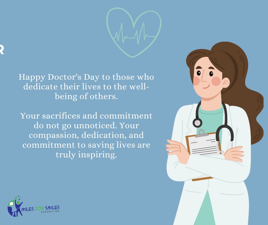 Happy Doctor's Day to those who dedicate their lives to the well-being of others. @miles4smilesNL
