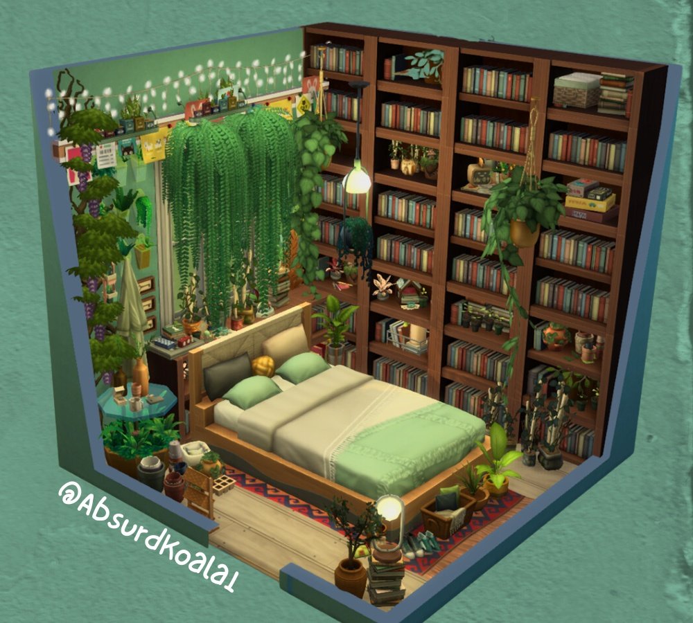 Plant lovers bedroom | console built 🪴🌿 #Sims4 #ShowUsYourBuilds