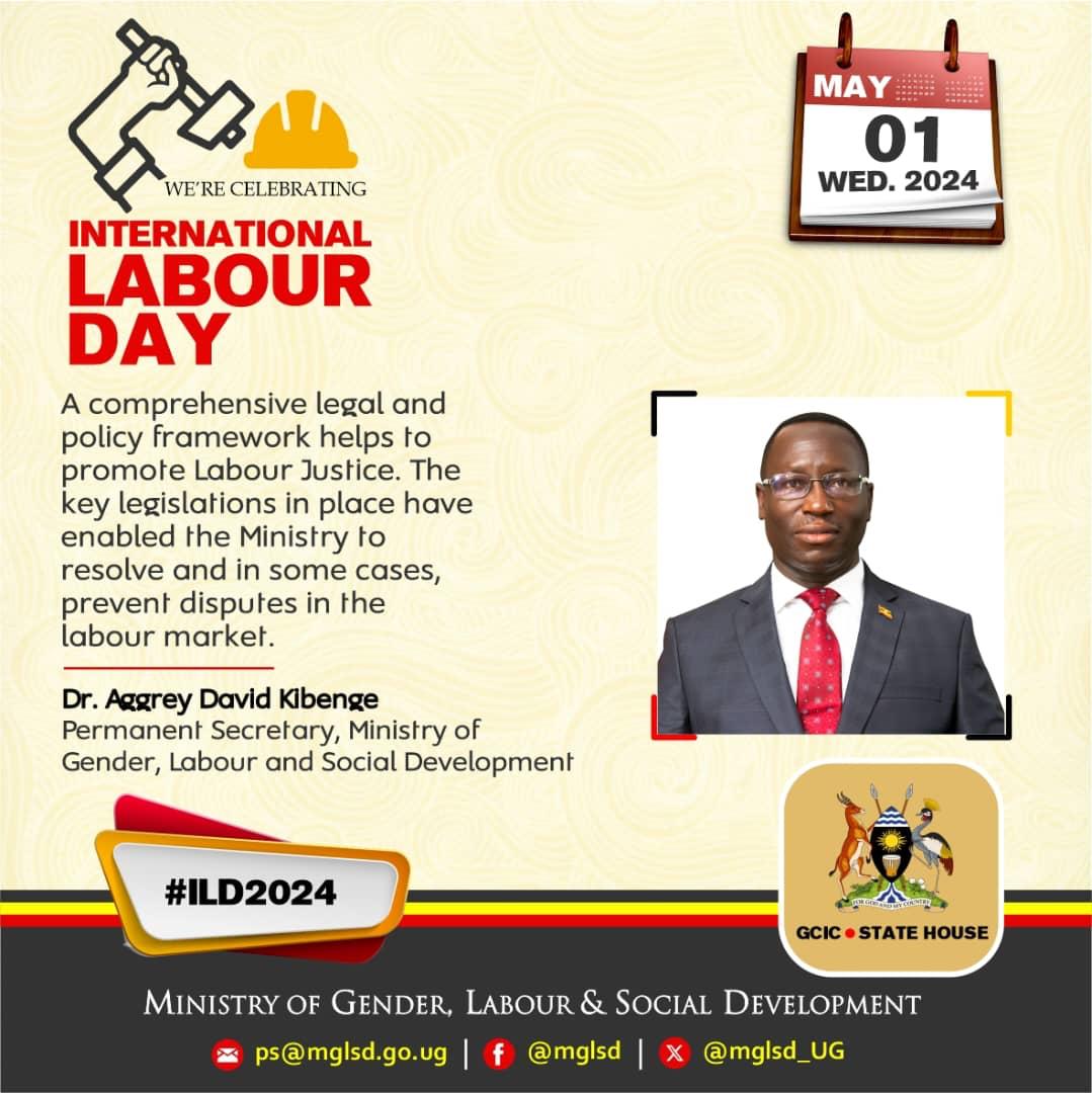The National Labour Day celebrations are underway at Mukabura Grounds, St. Leo's College, Fort Portal City. This year's theme is: 'Improving Access to Labour Justice: A Prerequisite for Increased Productivity.' It is being presided over by @KagutaMuseveni 
#ild2024 
@Mglsd_UG