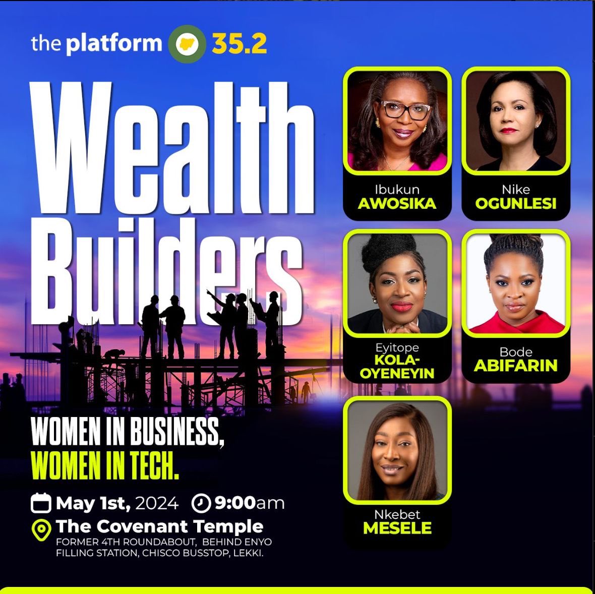 Don't miss out on today's epic lineup at The Platform! Tune in at 9am for insights on entrepreneurship, intrapreneurship, and women in tech.
 #ThePlatformNG