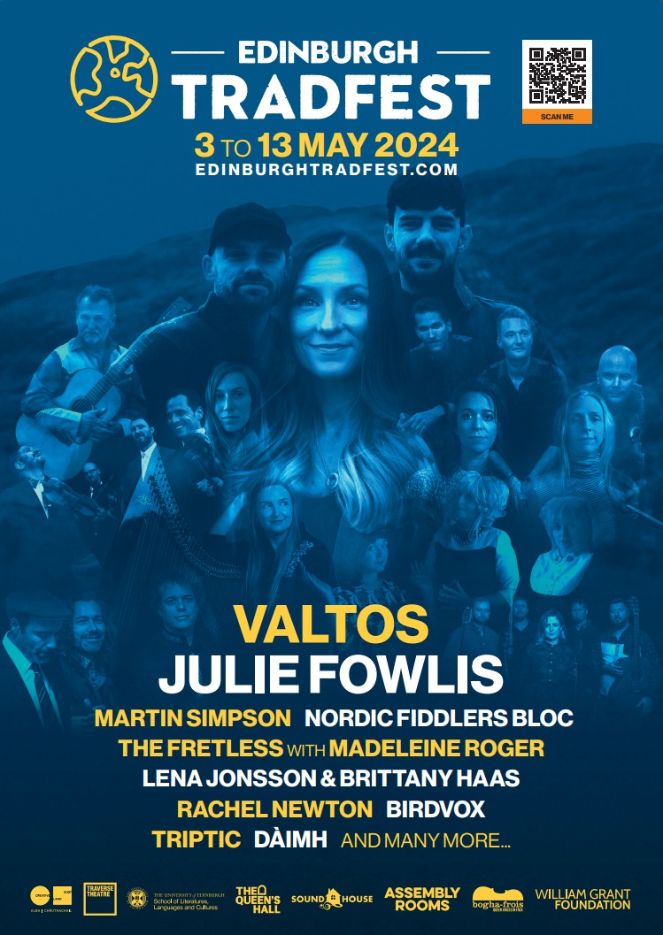 Edinburgh Tradfest starts tomorrow + runs 10 days! Opening night is a bumper concert @ Queen’s Hall w/ Valtos + friends. Throughout the fest, expect a dazzling programme of trad + folk music from Scotland + abroad—plus storytelling, film + family events 🥳 edinburghtradfest.com