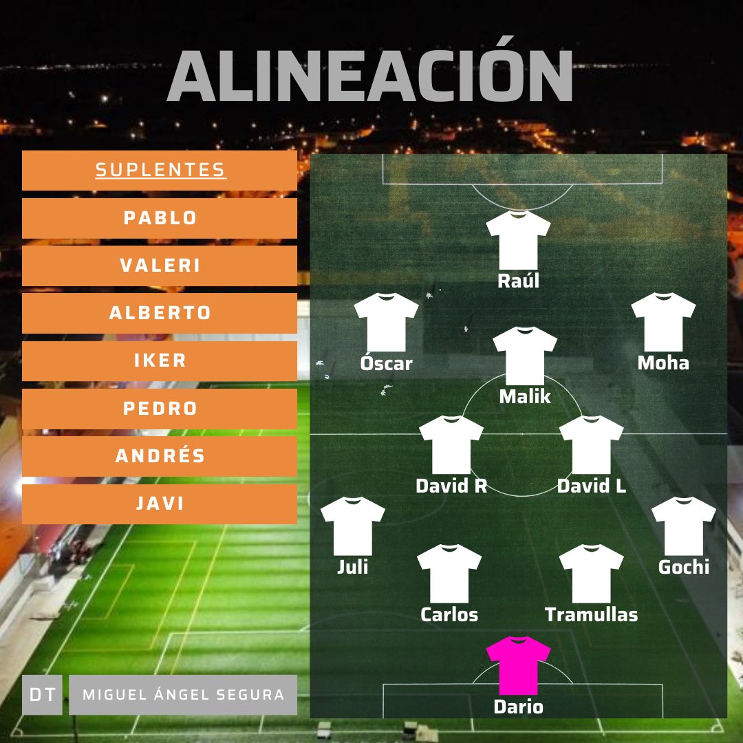 Nuestra alineación para enfrentarnos al C.D. Castejón.