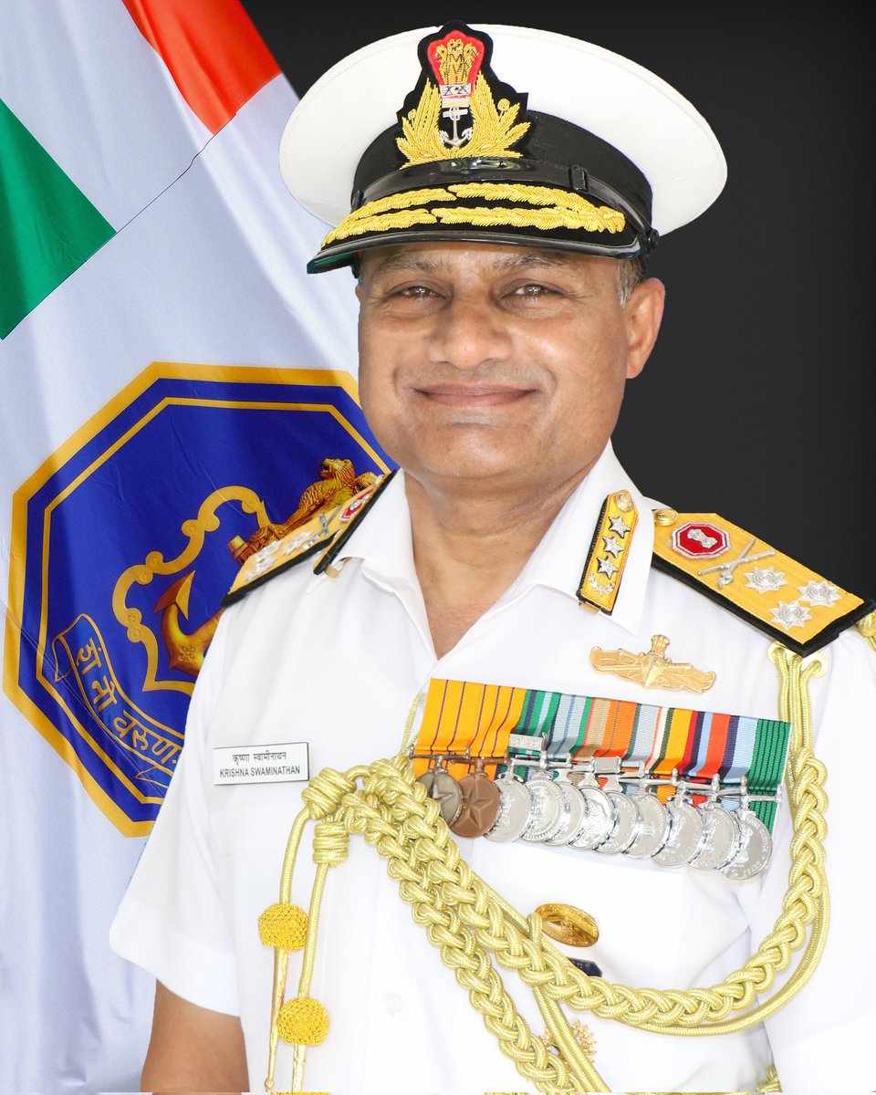 VICE ADMIRAL KRISHNA SWAMINATHAN, AVSM, VSM ASSUMED CHARGE AS VICE CHIEF OF THE NAVAL STAFF @indiannavy @IndiannavyMedia Vice Admiral Krishna Swaminathan, AVSM, VSM assumed charge as Vice Chief of the Naval Staff on 01 May 2024. On assuming charge, the Flag Officer paid homage to