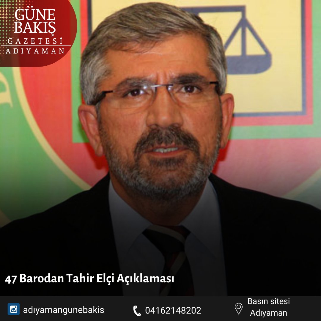 47 Barodan Tahir Elçi Açıklaması Detaylar linkte... gunebakisgazetesi.com/haber/47_barod… @AdiyamanBarosu #gunebakis #sondakika #haber #deprem #adıyaman #enkaz #6Şubat #gazete #gazeteci #muhabir #guncel #flashhaber #besni #gölbaşı #kahta #samsat #sincik #gerger #tut #çelikhan #nemrut #cendere…