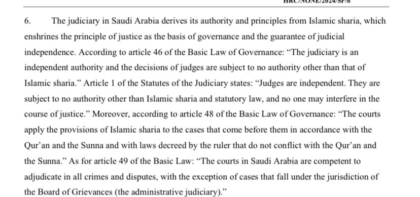 With Saudi Arabia set to be a key force in tennis, he is a official explanation about their legal process. Extract via a gov report to the UN regarding a woman rights activist sentence to 11 years for terror offences. (Report didn’t provide information on what those offences are)