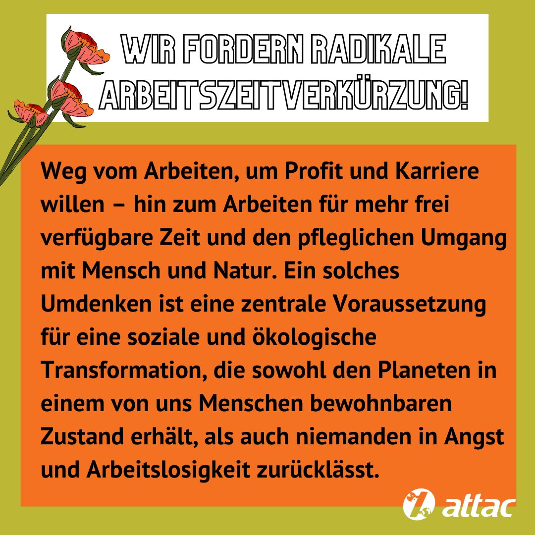 Attac Deutschland (@attacd) on Twitter photo Zum #1Mai unterstützt Attac die vielen Kämpfe um „Gute Arbeit“ und fordert eine flächendeckende Arbeitszeitverkürzung! #TagDerArbeit 
link.attac.de/erster-mai-2024 Zum #1Mai unterstützt Attac die vielen Kämpfe um „Gute Arbeit“ und fordert eine flächendeckende Arbeitszeitverkürzung! #TagDerArbeit 
link.attac.de/erster-mai-2024