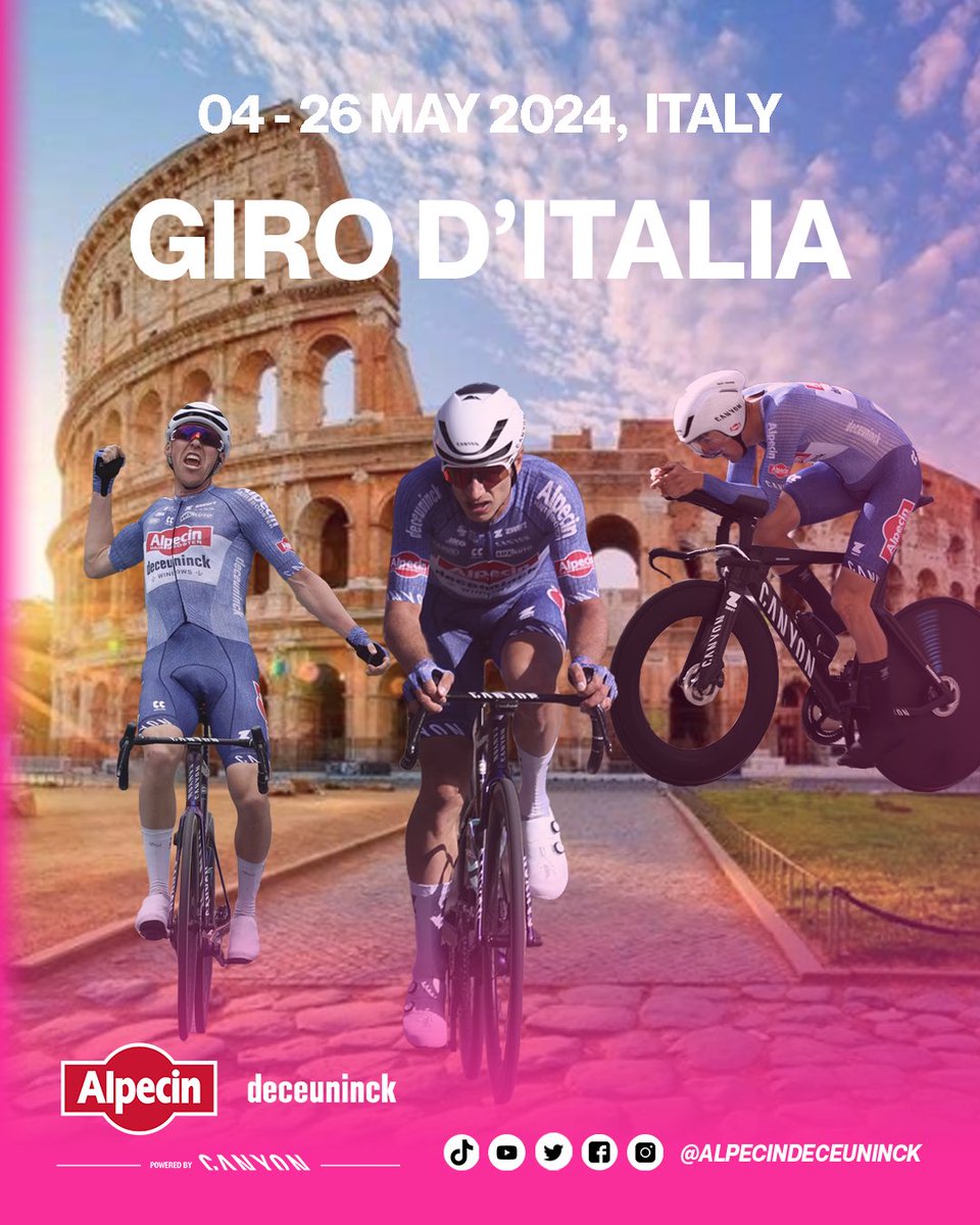 After a successful spring, it is now time for the first Grand Tour. Saturday starts @giroditalia 🇮🇹 Our tenth consecutive Grand Tour. Check out our lineup and goals at our official Instagram account instagram.com/alpecindeceuni… #alpecindeceuninck