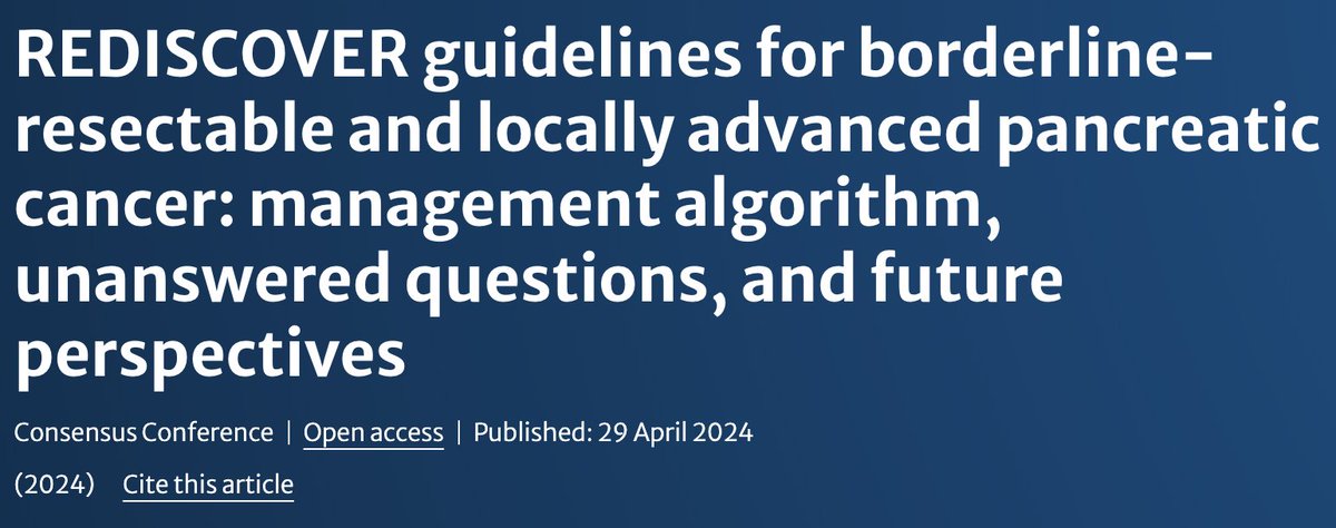 🪐 The REDISCOVER Guidelines for BR and LA PDAC - part 2 🚀

💡 Unanswered questions / future perspectives include

🥀 Resection of SMA !?
🧐 Management of LA PDAC in unfit for chemo / elevated CA 19.9
💉 Numbers of chemo cycles
💥 Ablation therapies role

link.springer.com/article/10.100…