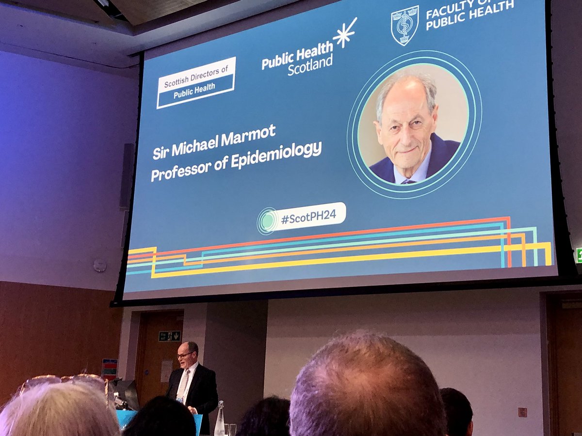 Warm welcome from @PaulJ_PHS & @ProfKevinFenton at the @FPH @P_H_S_Official #ScotPH24 conference & introduction to @MichaelMarmot’s keynote