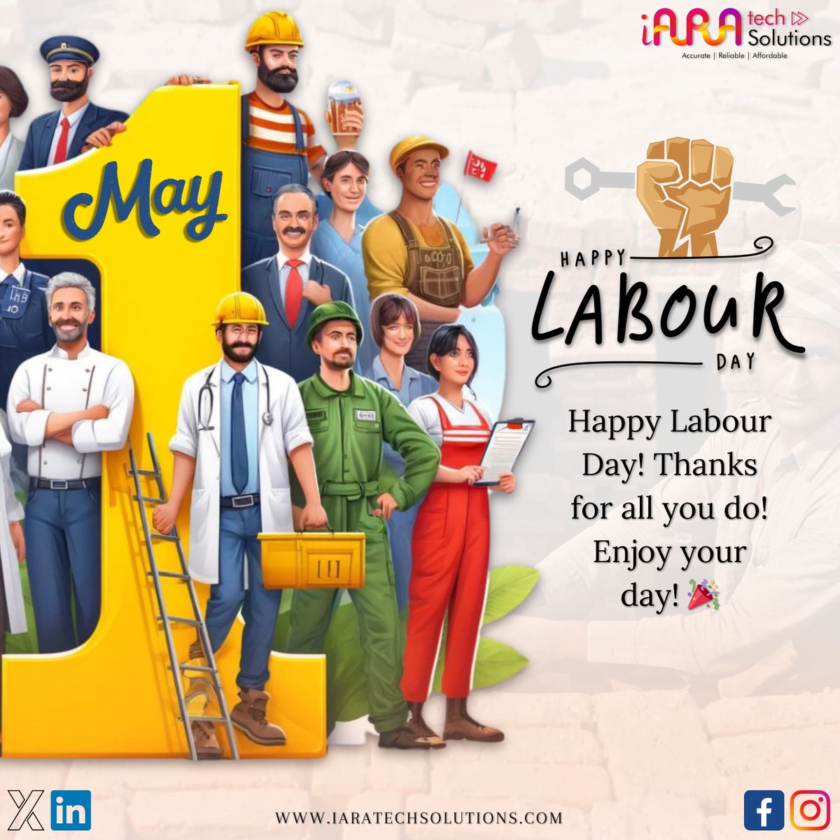 Happy Labor Day to everyone putting in the hard work day in and day out! Today, we celebrate you and your invaluable contributions. Take a well-deserved break and enjoy the day! 🎉 #LaborDay #Appreciation