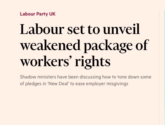 On International Workers’ Day, the British Labour Party want to make it absolutely clear which side their on and whose interests they serve