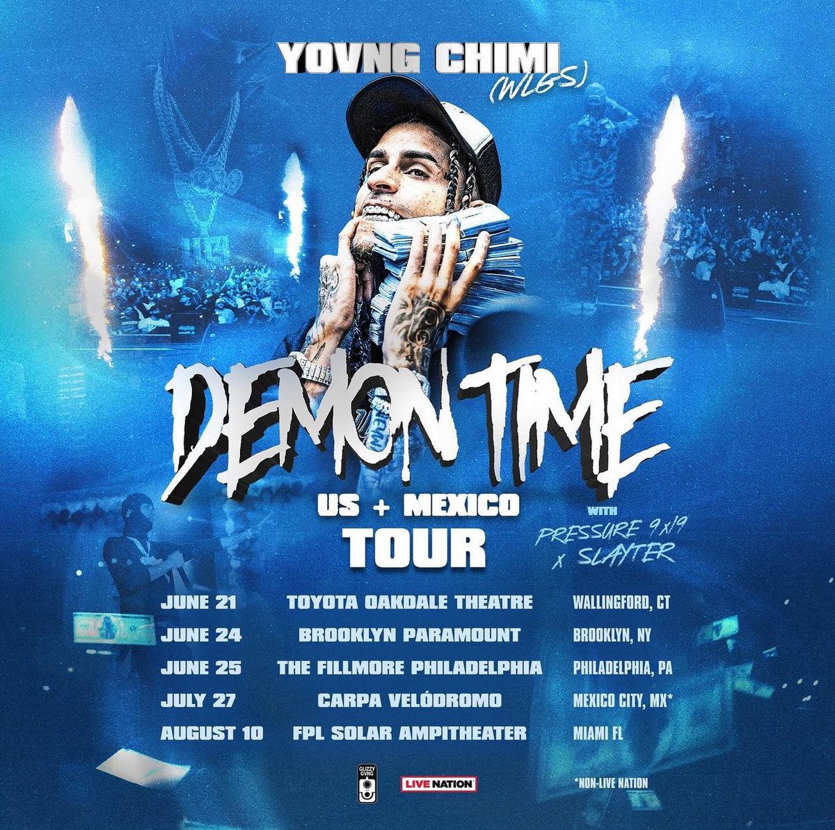 ¡Yovng Chimi anuncia Tour! 💙🔥

El “Demon Time Tour” llegará a Estados Unidos y México este 2024. También se unirán Presure y Slayter. 🥶

Boletos a la venta desde este viernes, 3 de mayo a las 10:00am a través de ticketmaster.com 🎫 
#yovngchimi #concert #jlpromotionspr