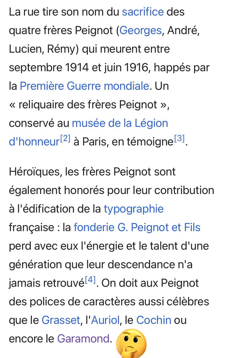 Wikipedistes et typographes, vous pouvez faire œuvre utile en corrigeant la grosse bêtise qui figure sur cette page (je suis sur mobile) 🤓 fr.m.wikipedia.org/wiki/Rue_des_Q…