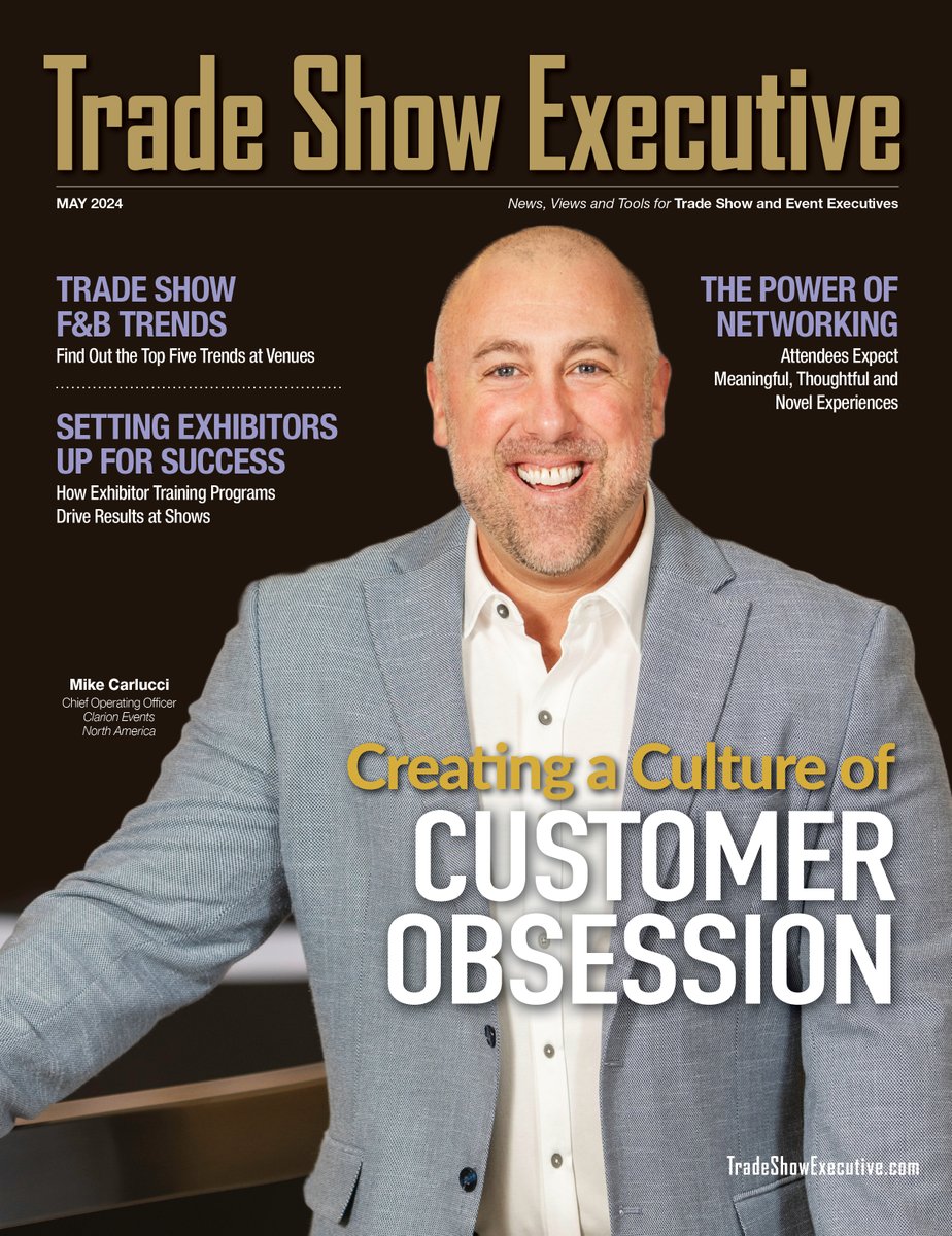 The May 2024 edition of Trade Show Executive (TSE) is live! In this edition, we feature Mike Carlucci, Chief Operating Officer at @ClarionEventsNA.

Read this article and so much more in this month’s edition of TSE: bit.ly/4d4Phho

#tradeshows #events #industryprofs