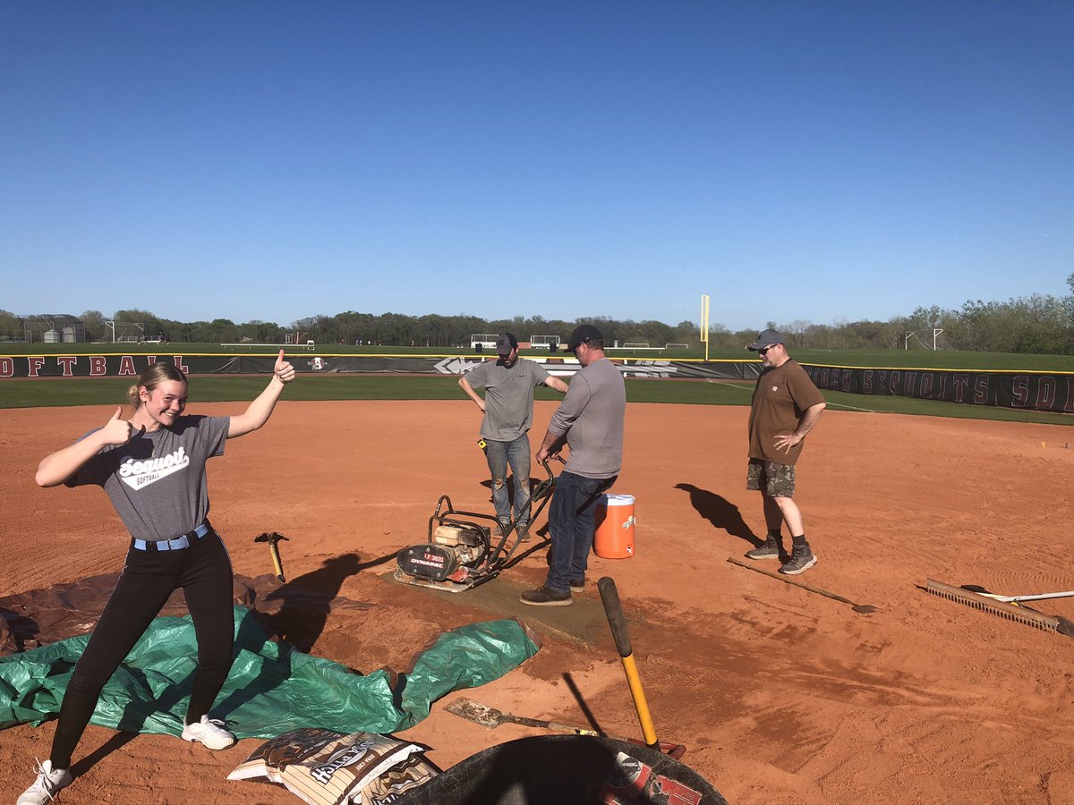 The best softball community. Thanks Mr. Webb, Mr. Hillner, Mr. Clark and Mr. Schuler for their help on our field after the girls practiced yesterday